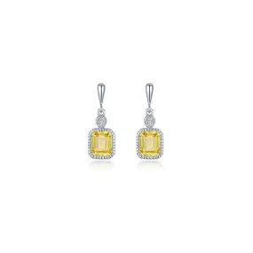 Lafonn Simulated Diamond & Canary Drop Earrings E0615CAP00