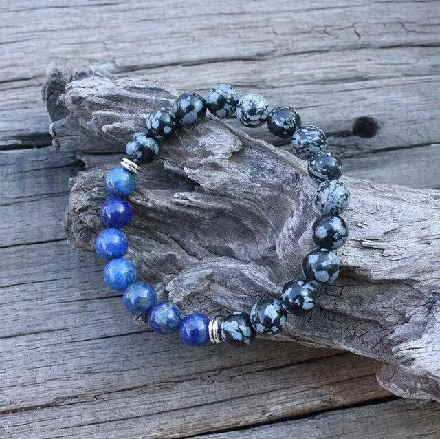 Lapis & Obsidian Mala Bracelet/Necklace/Set