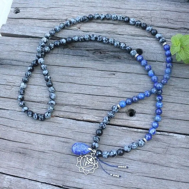 Lapis & Obsidian Mala Bracelet/Necklace/Set