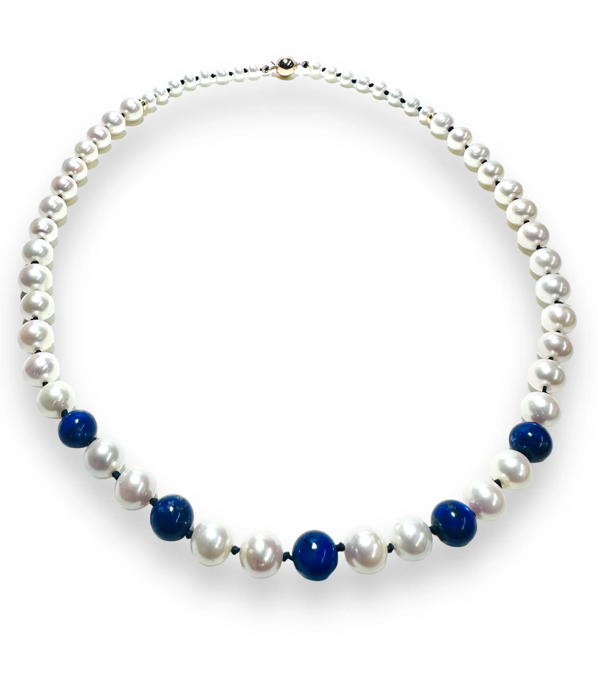 Lapis Lazuli and Frewshater Pearl Necklace