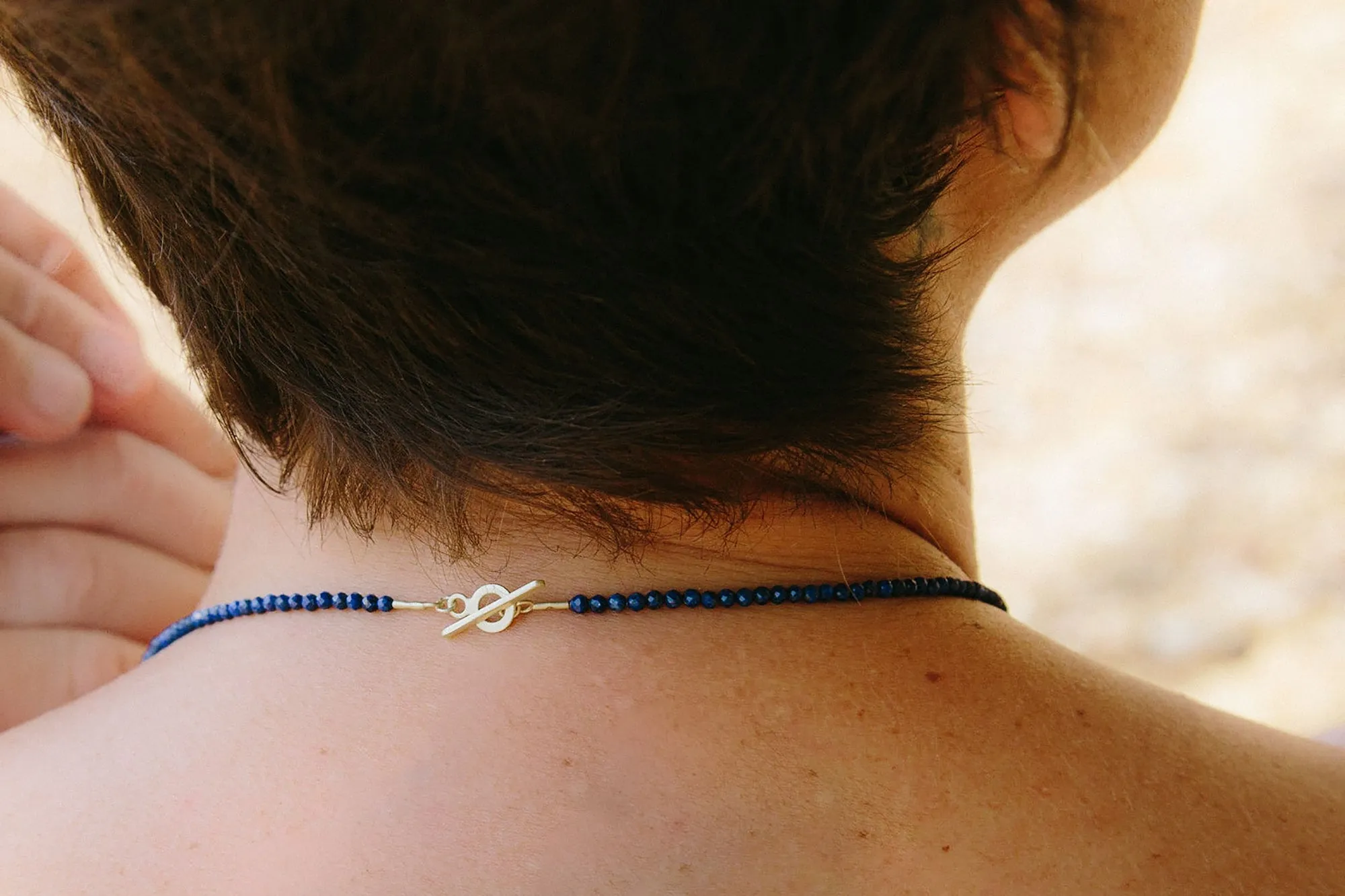 Lapis Lazuli Gold Disc Necklace