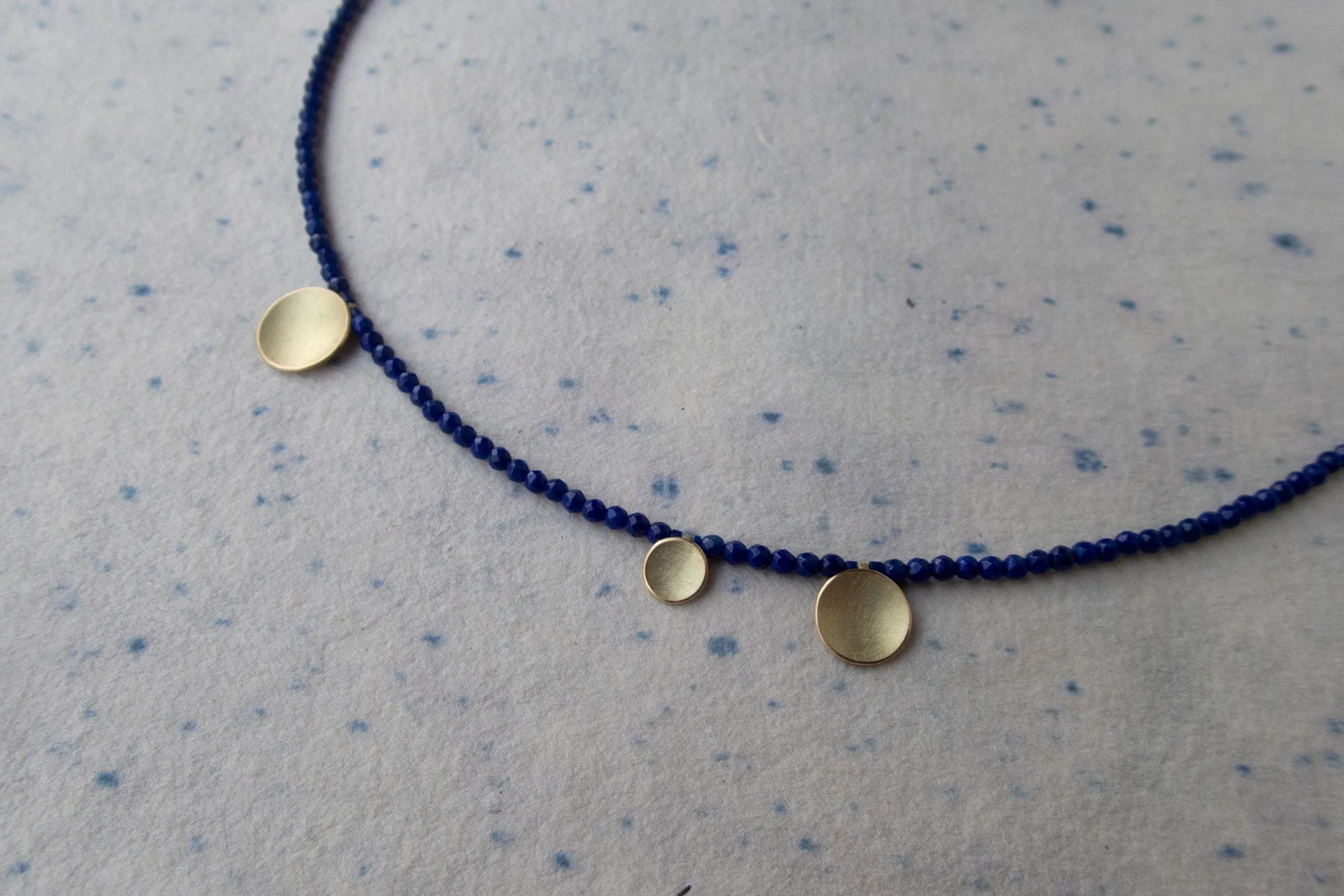 Lapis Lazuli Gold Disc Necklace