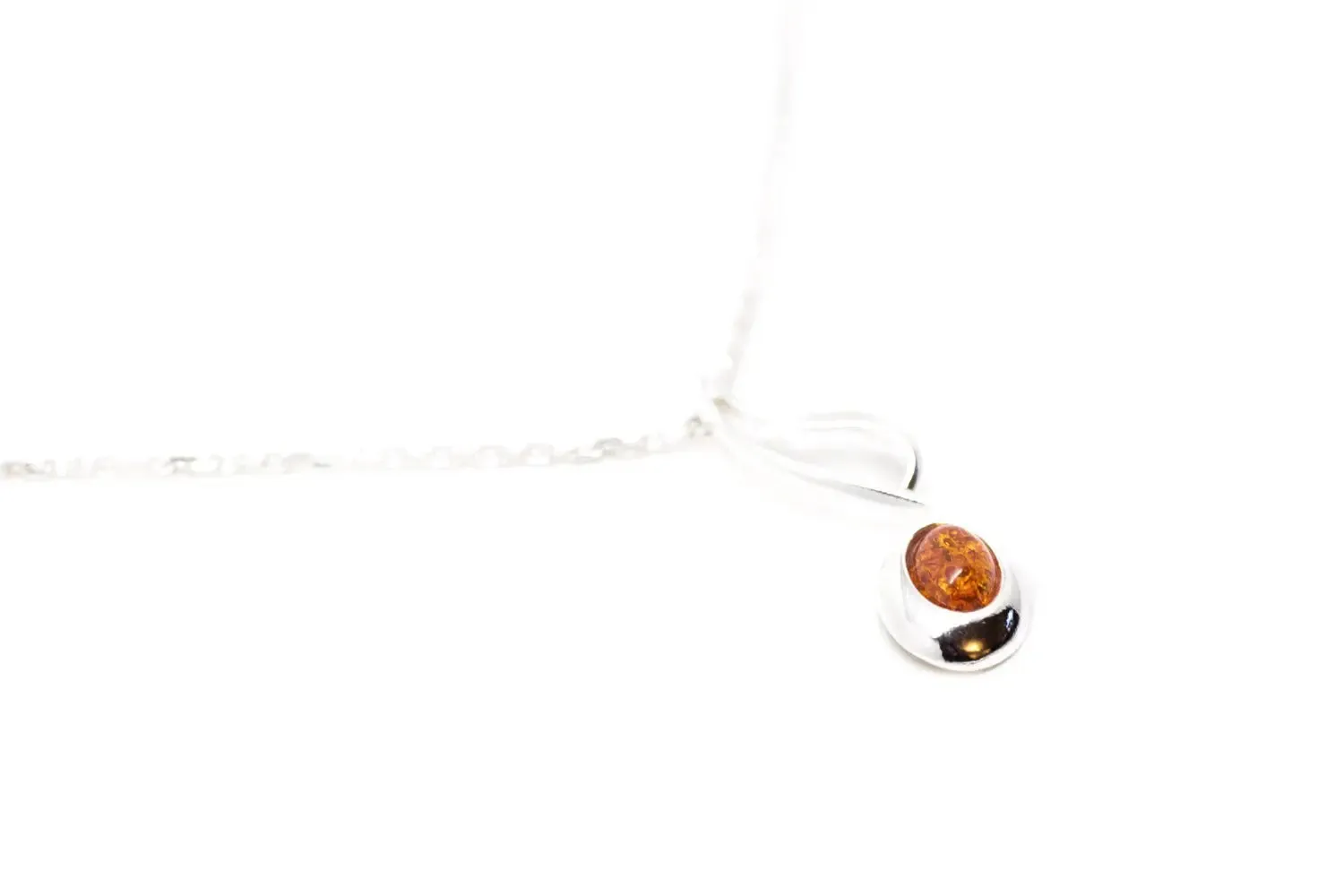 Large Amber Music Note Pendant - Handcrafted Sterling Silver Necklace with Baltic Amber Stone