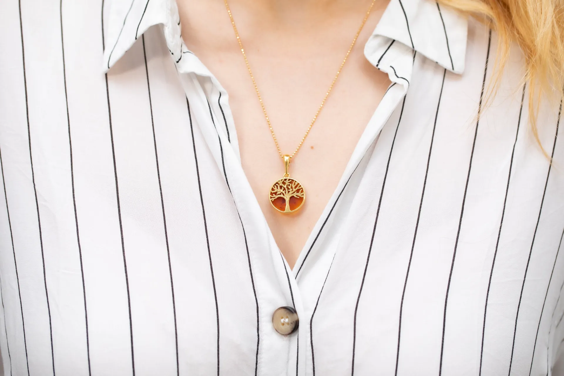 Large Gold Plated Tree of Life Pendant