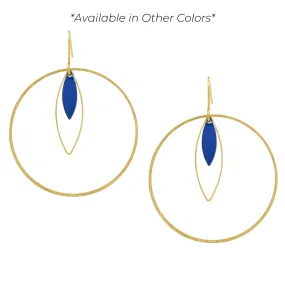 “Le Délice” Hoop Earrings with Enamel Charm