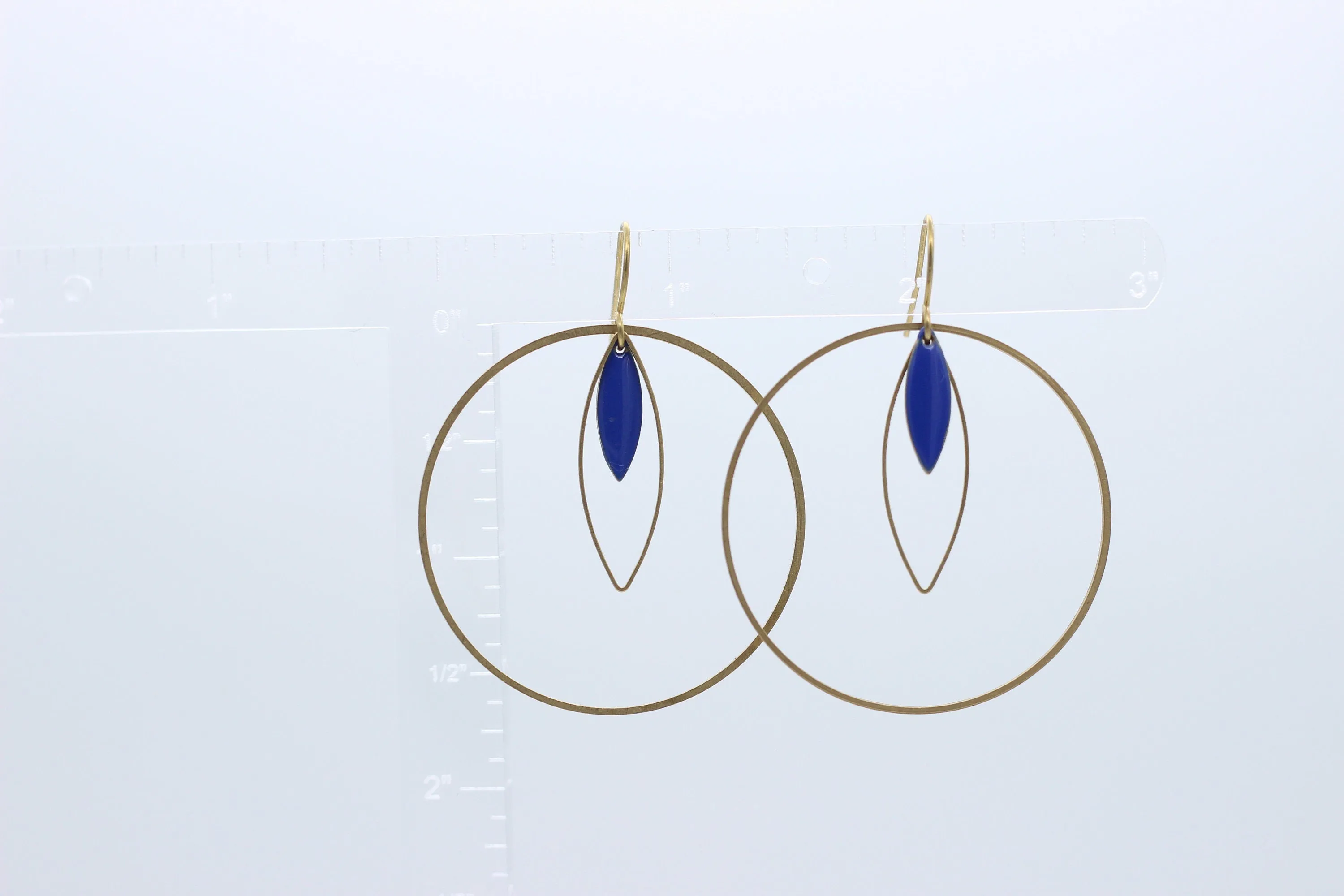 “Le Délice” Hoop Earrings with Enamel Charm