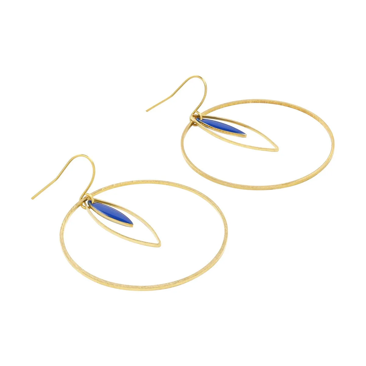 “Le Délice” Hoop Earrings with Enamel Charm