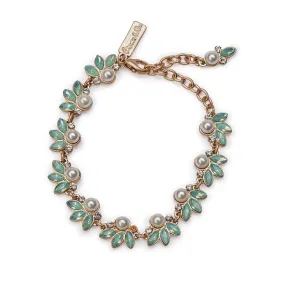 Leaf & Pearl Bracelet Pacific Opal