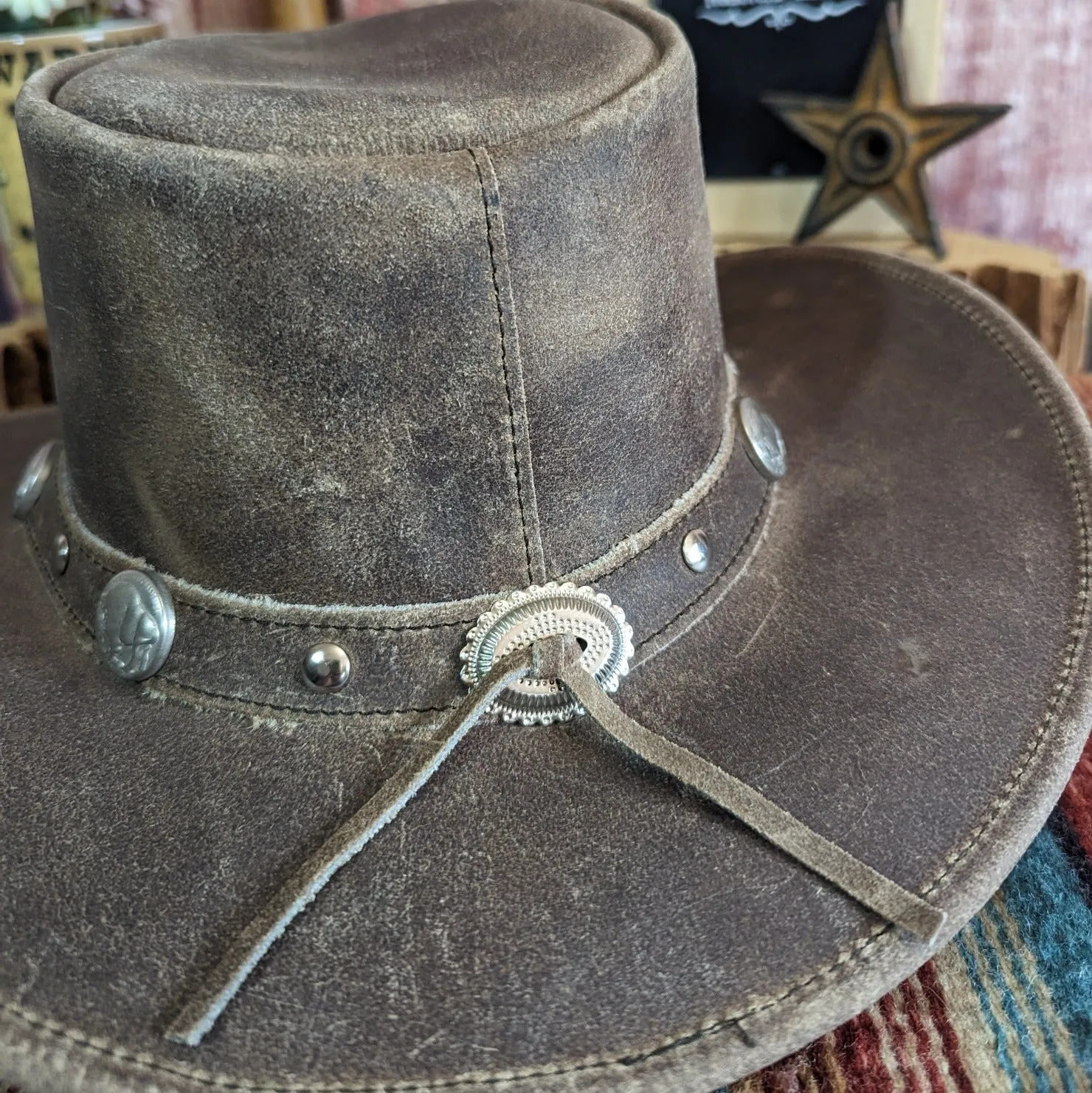 Leather Hat "Crackled" by Bullhide   4070GR