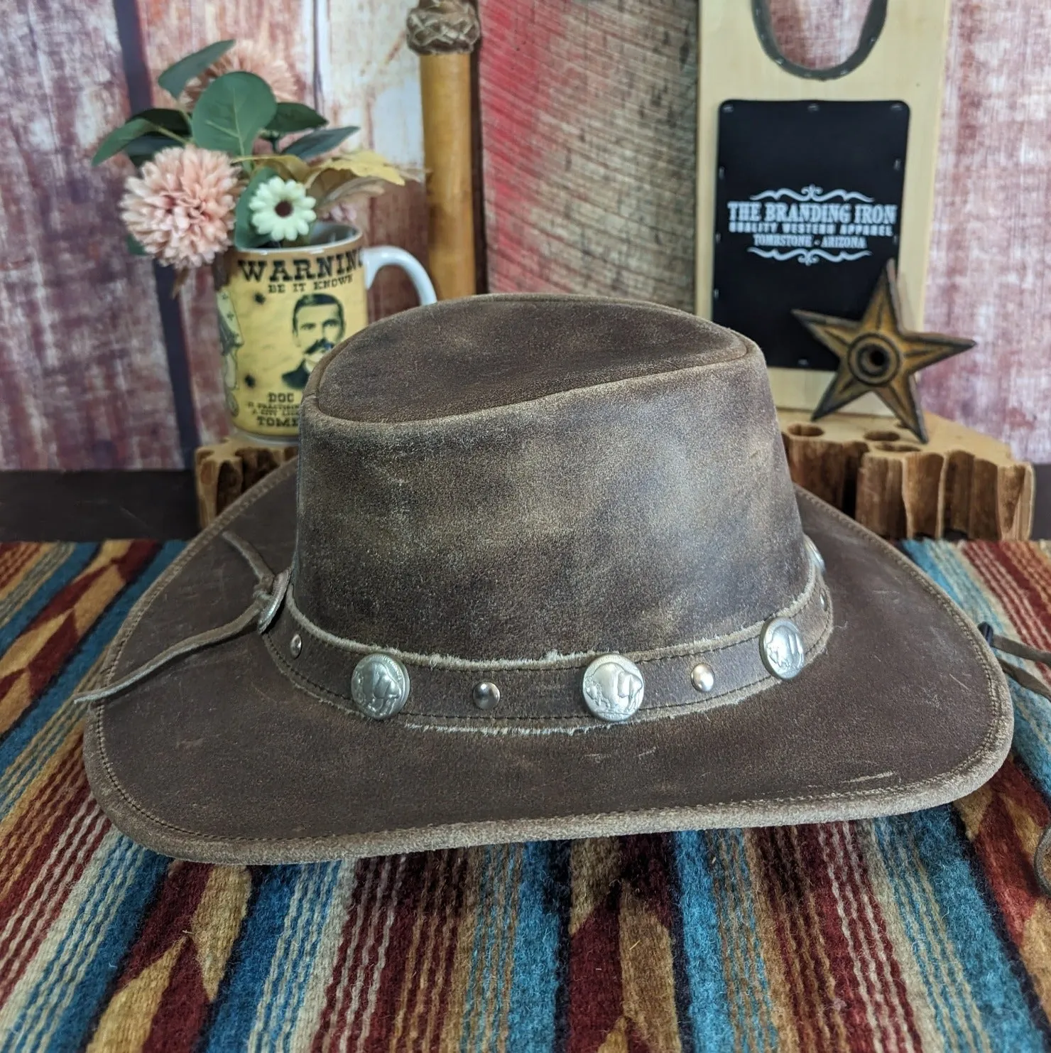 Leather Hat "Crackled" by Bullhide   4070GR