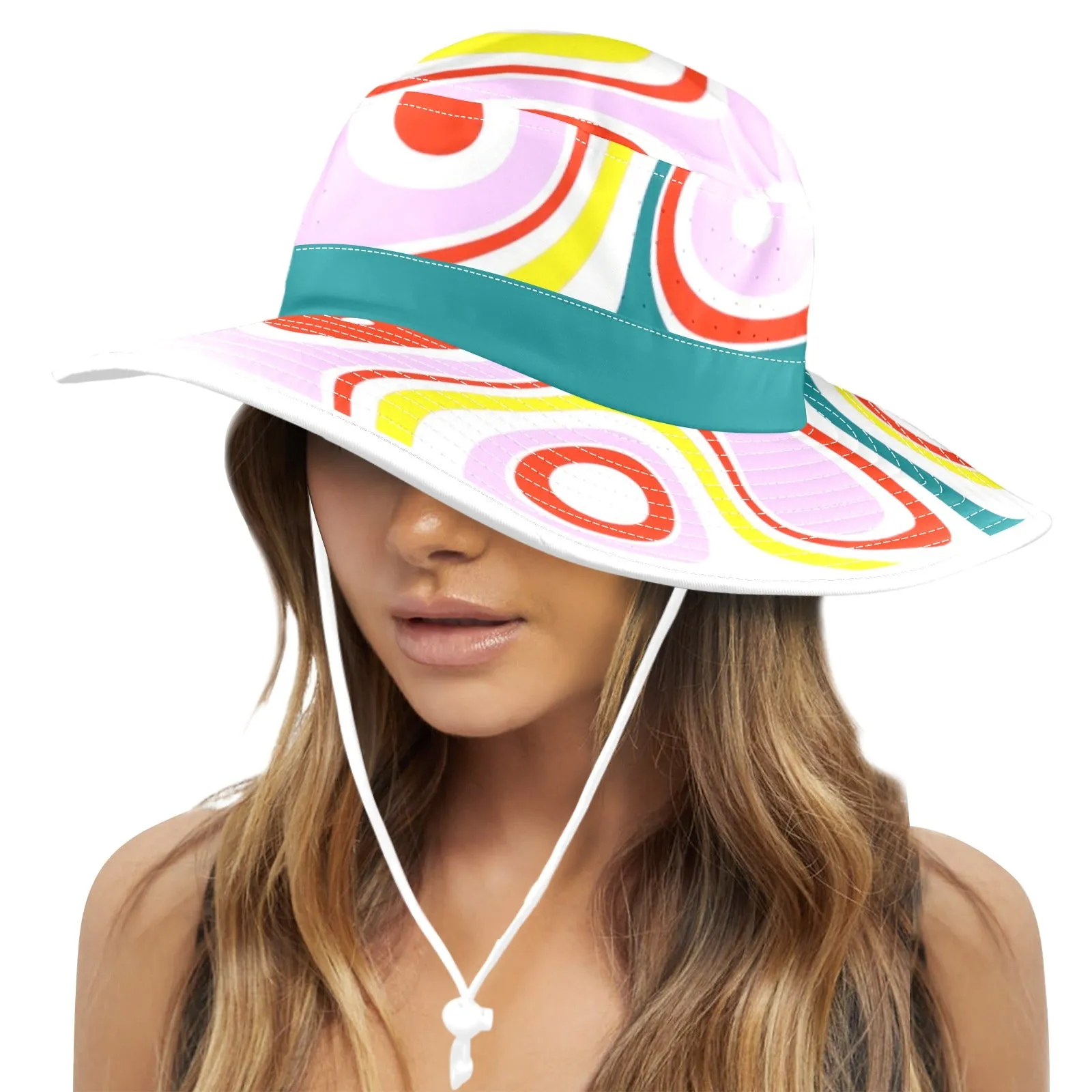 light pine green solid print Wide Brim Bucket Hat