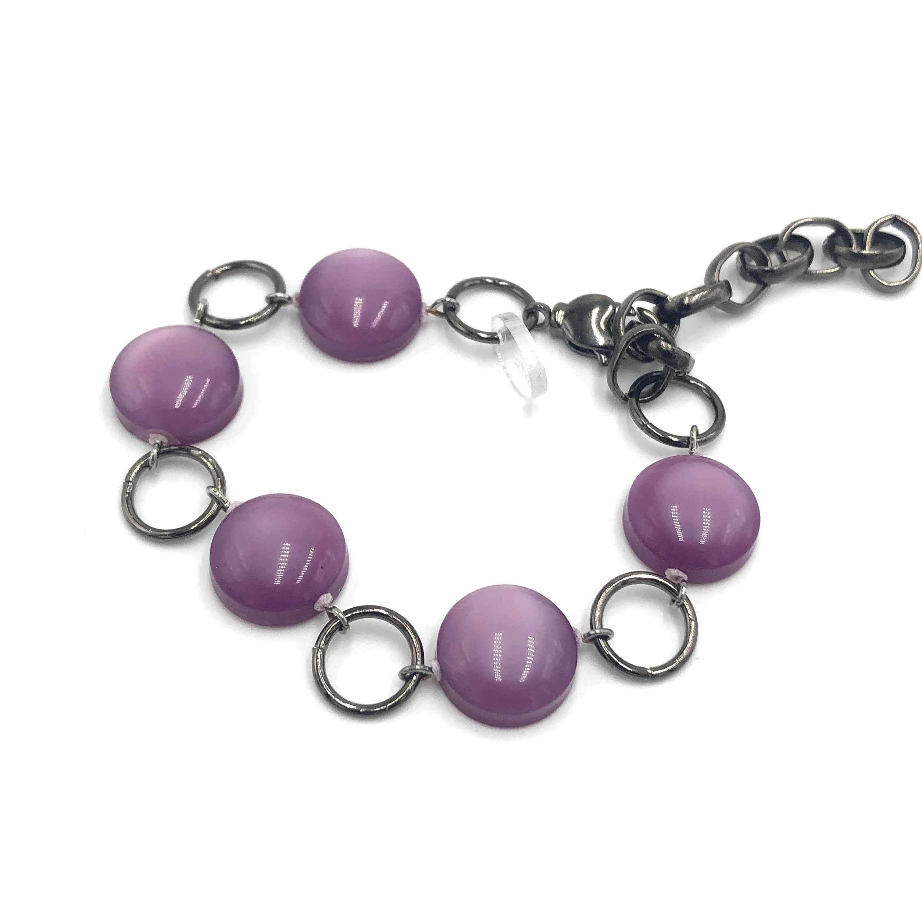 Lilac Moonglow Candy Disc Stations Bracelet