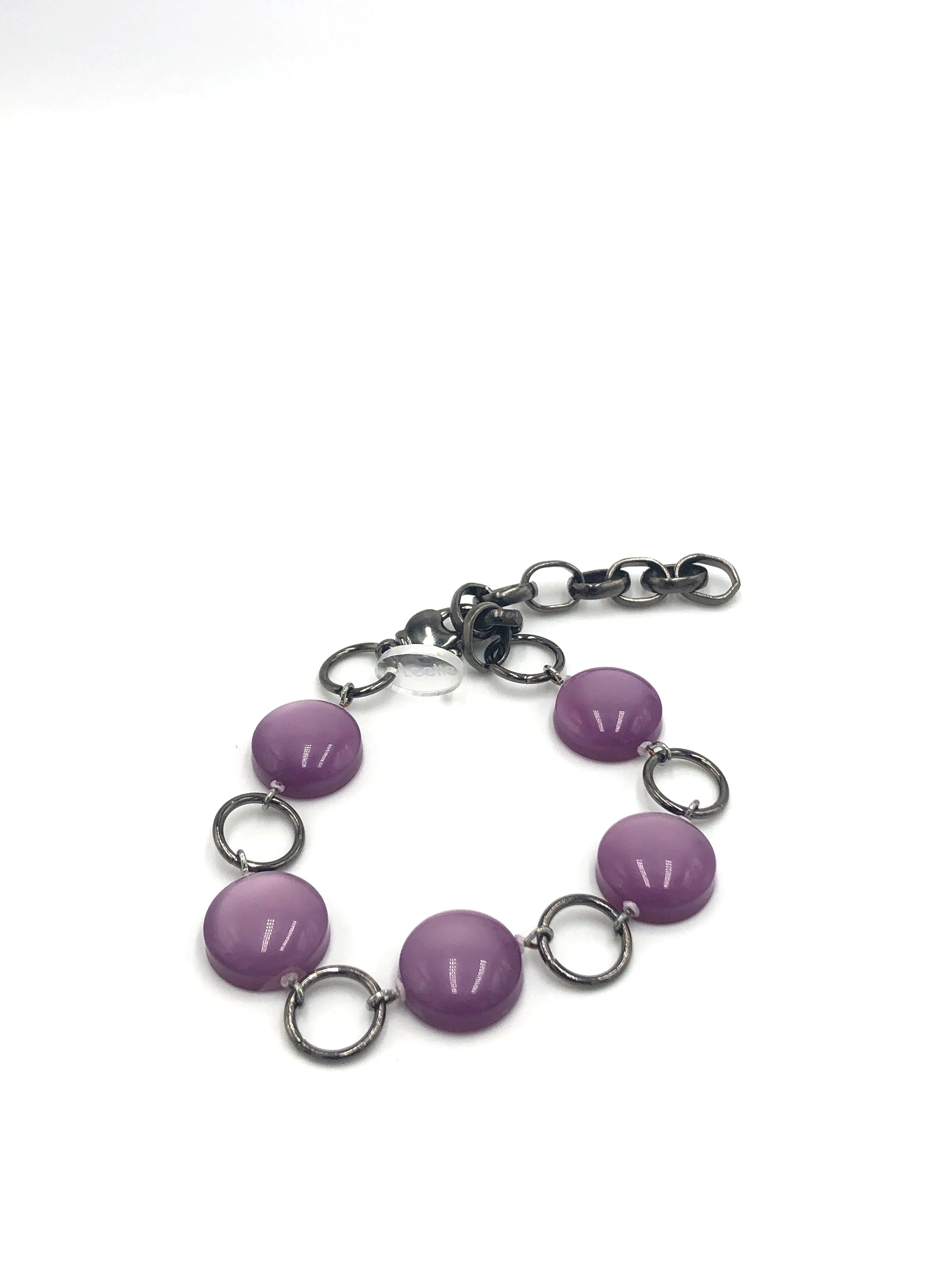 Lilac Moonglow Candy Disc Stations Bracelet