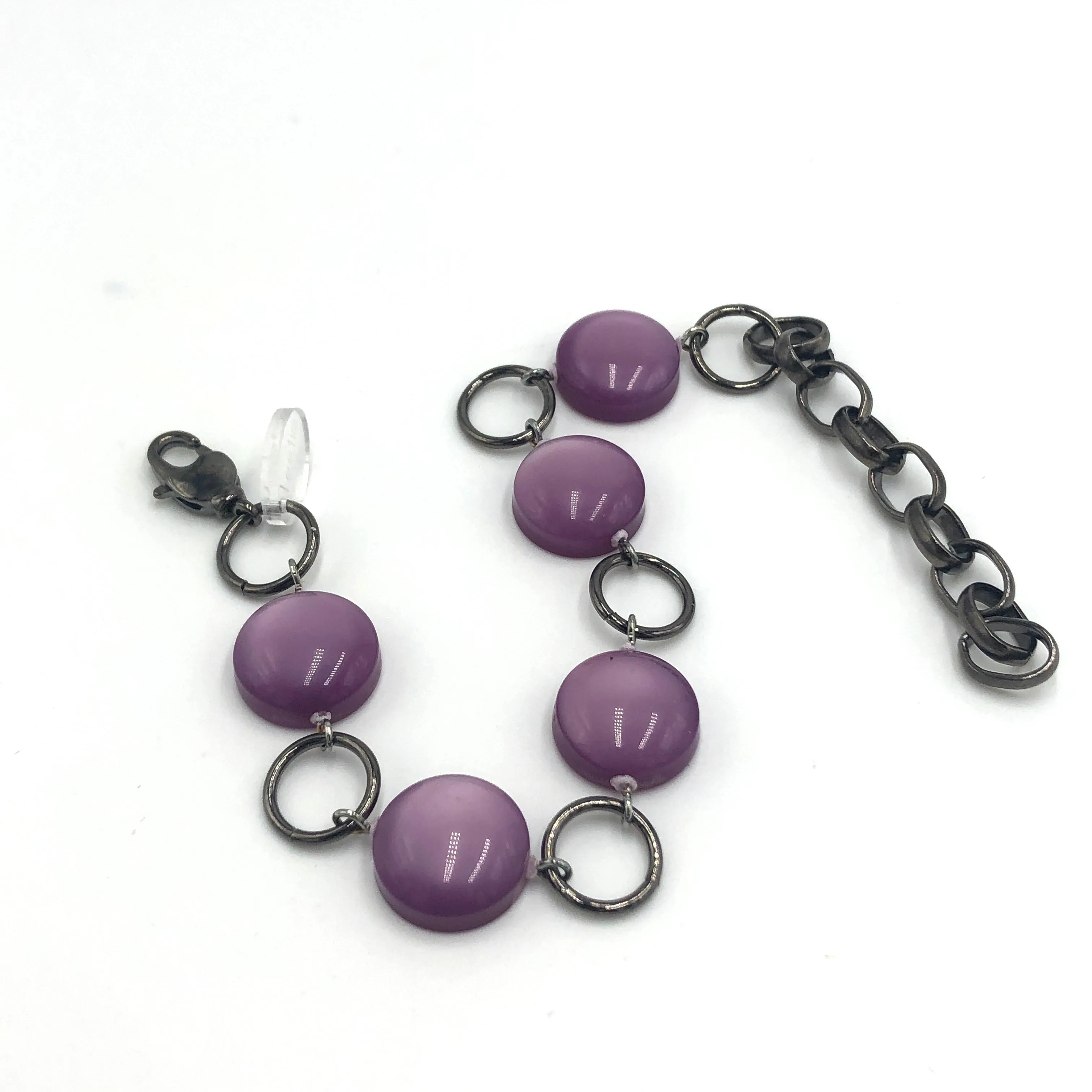 Lilac Moonglow Candy Disc Stations Bracelet