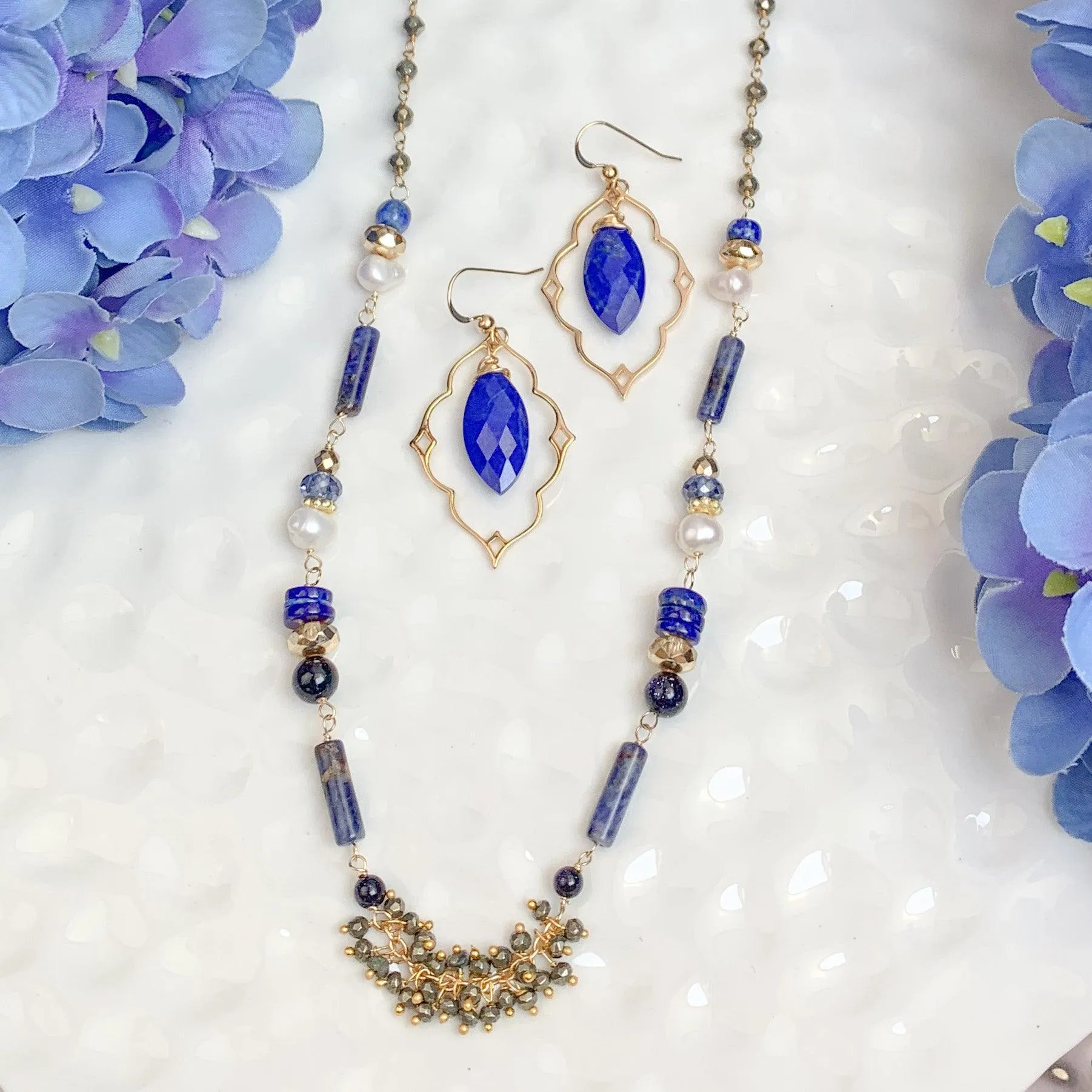 Limited Edition Lapis Mixed Media Necklace