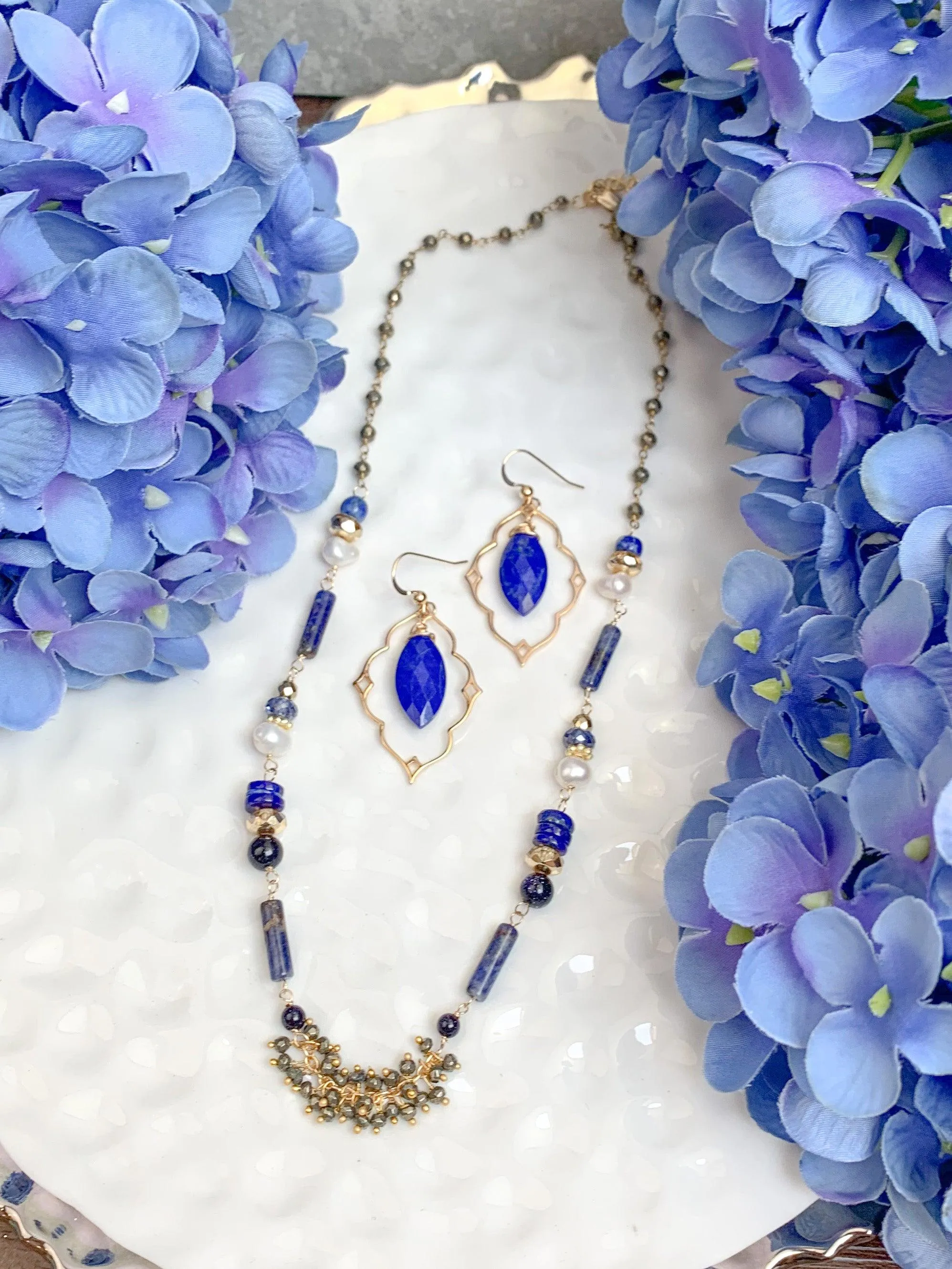 Limited Edition Lapis Mixed Media Necklace