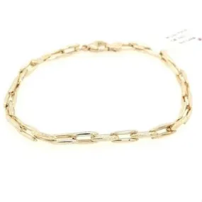 Long Rectangular Linked 9ct Gold Bracelet