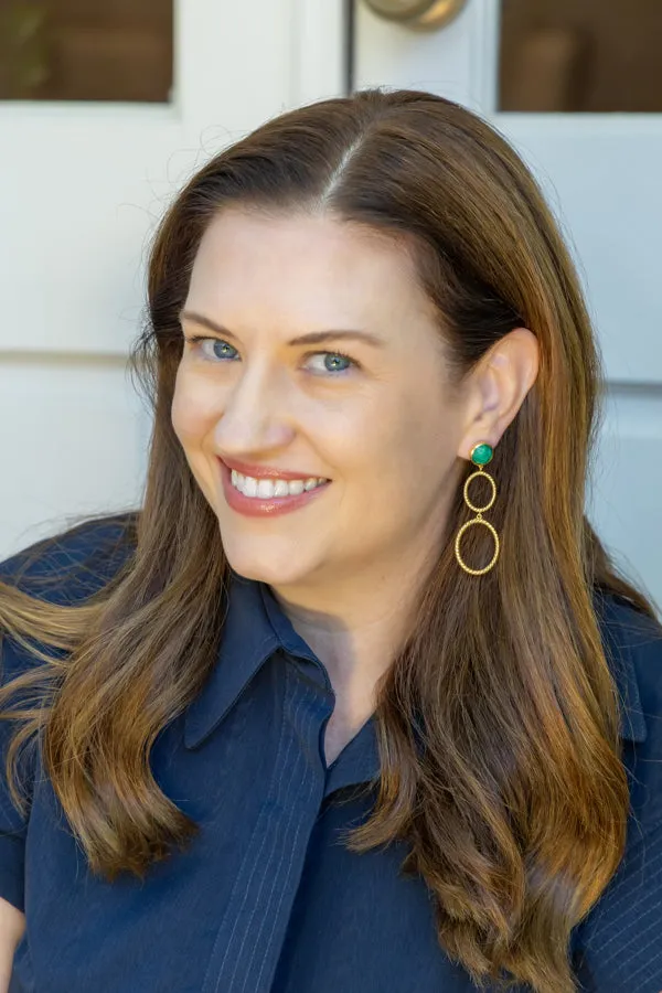 Lucie Double French Twist & Emerald Earrings