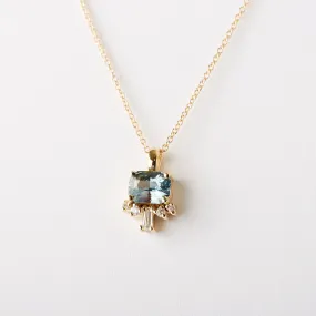 Lucy Pendant - 1.13 Carat Light Blue-Teal Octagon Sapphire