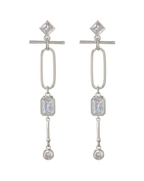 LUV AJ - Mixte Drop Statement Earrings in Silver