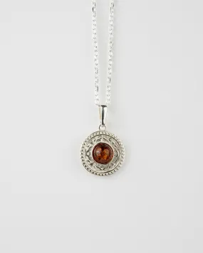 Luxurious Floral Disc Pendant Necklace | 925 Sterling Silver