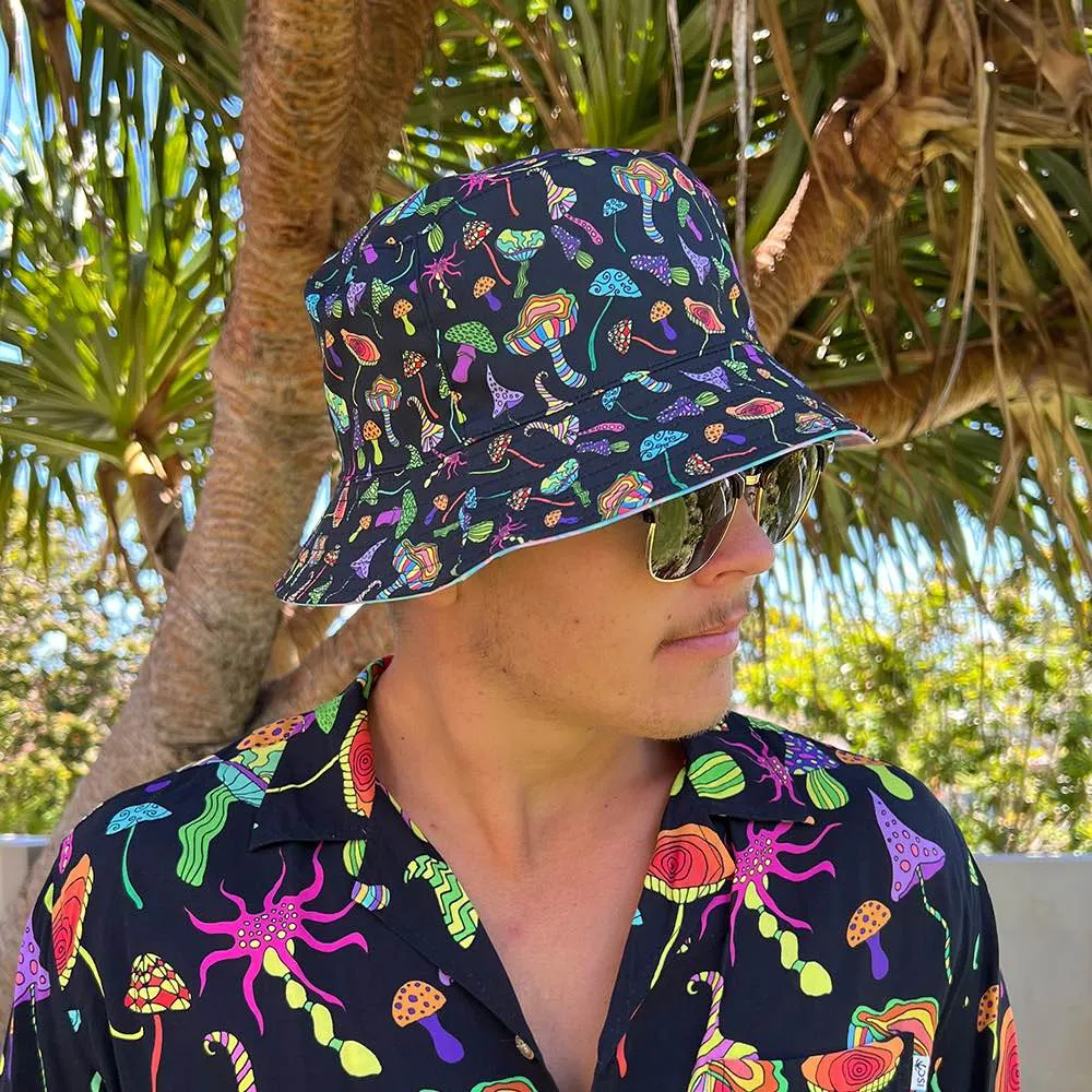 Magic Mushrooms - Bucket Hat Reversible Print