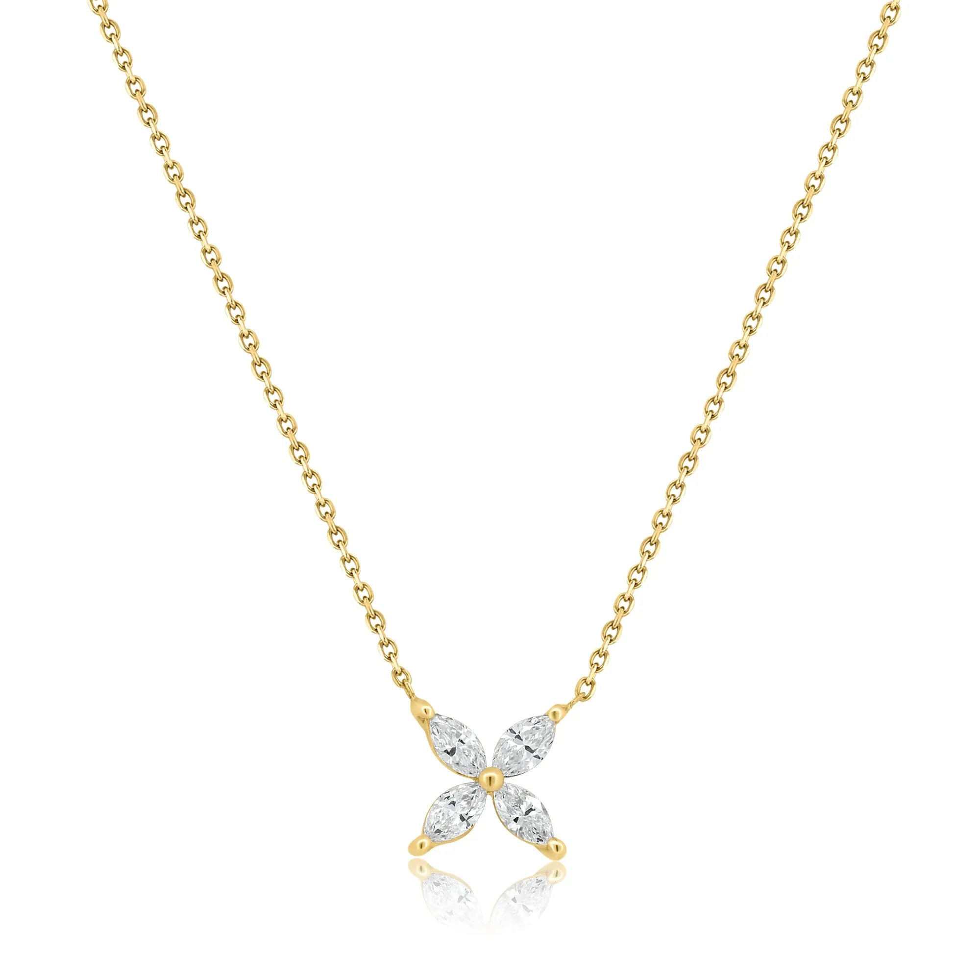 Marquise Yellow Gold Diamond Necklace