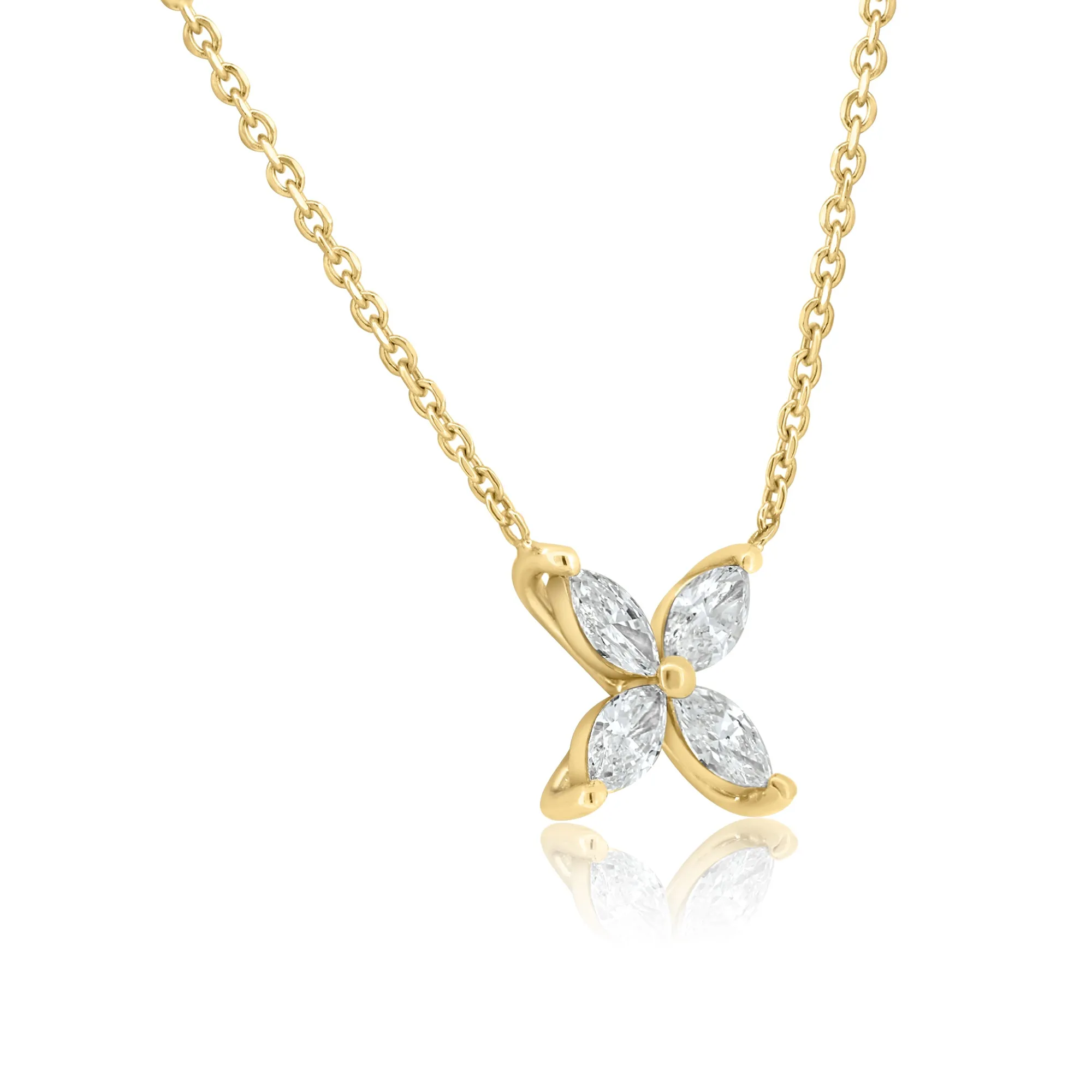 Marquise Yellow Gold Diamond Necklace