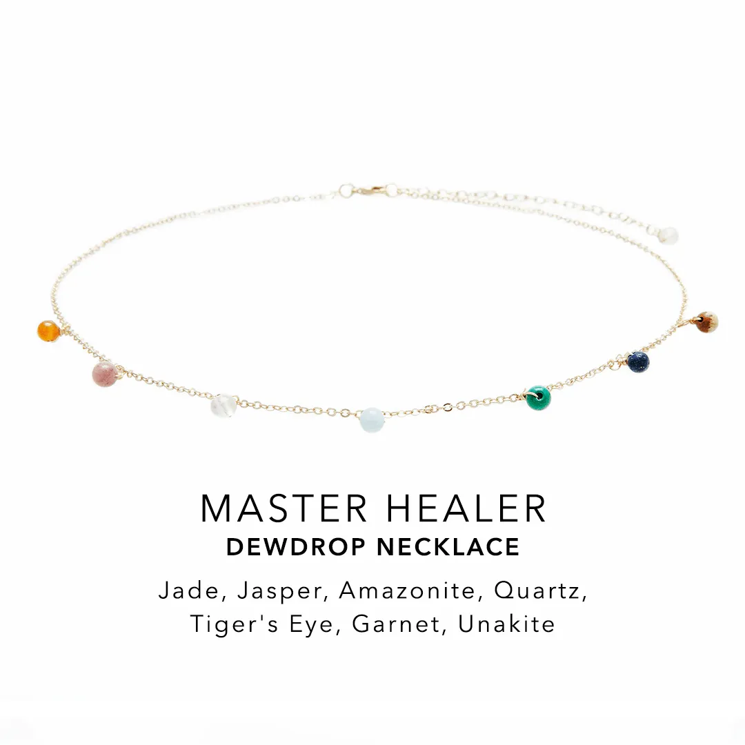 Master Healer 2mm   Dewdrop Necklace Stack