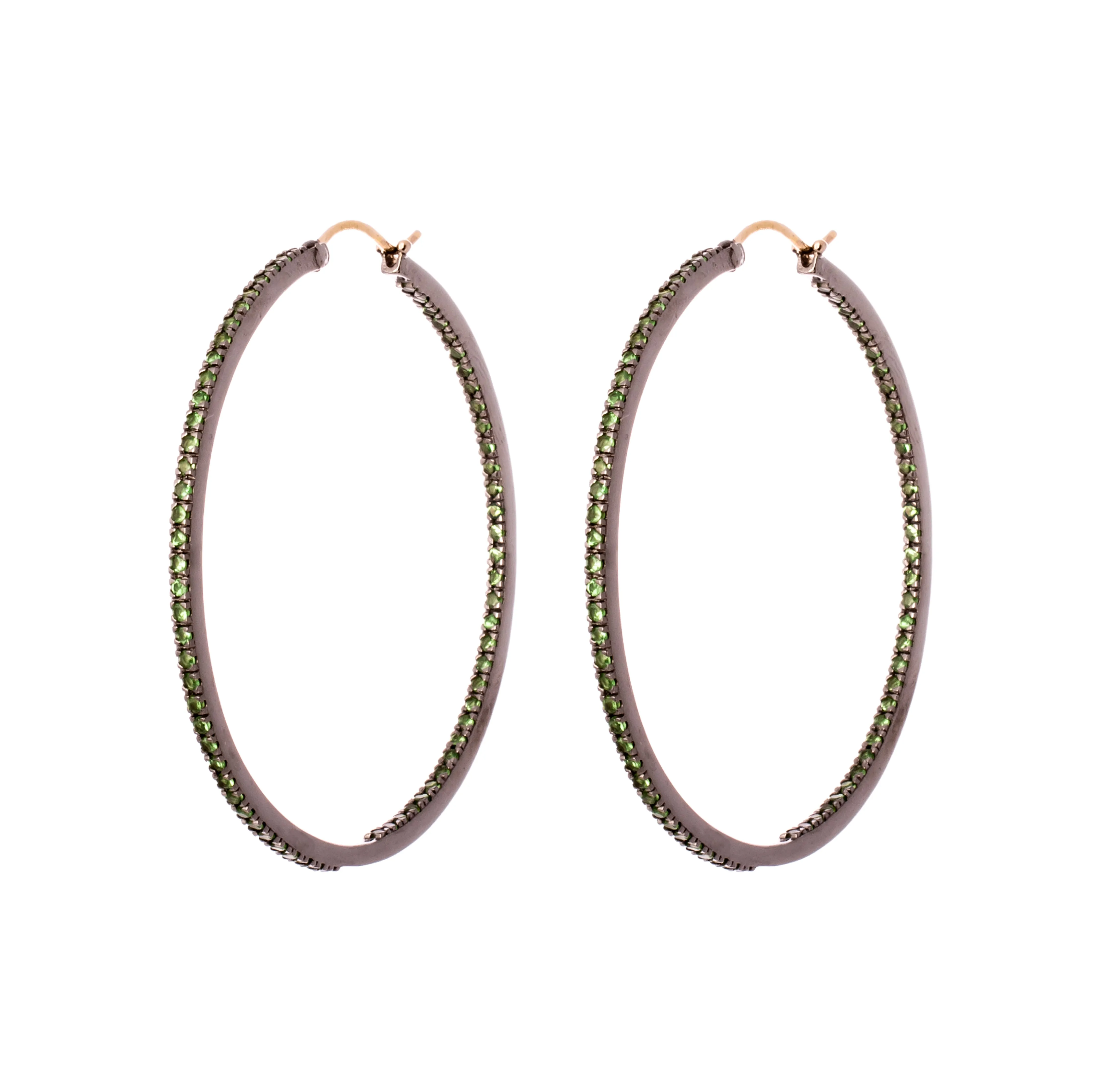 Medium Emerald Hoops