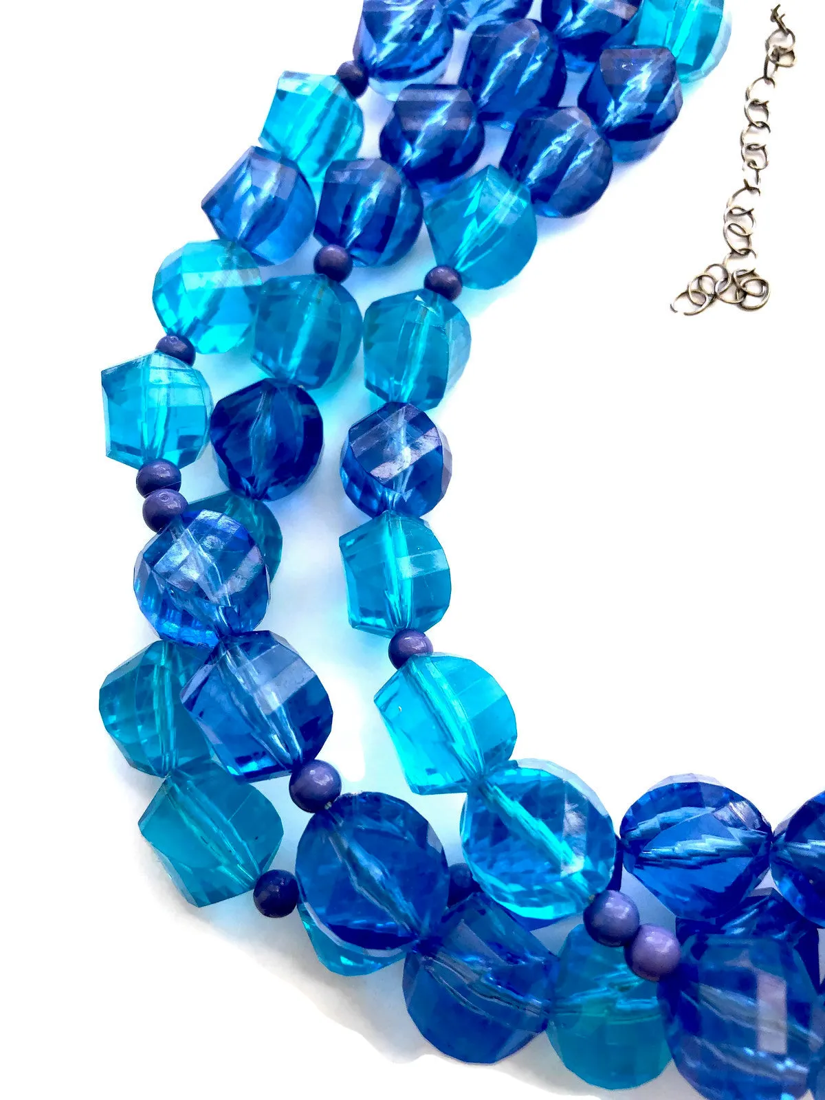 Mermaid Blue Beaded Multi Strand Morgan Necklace