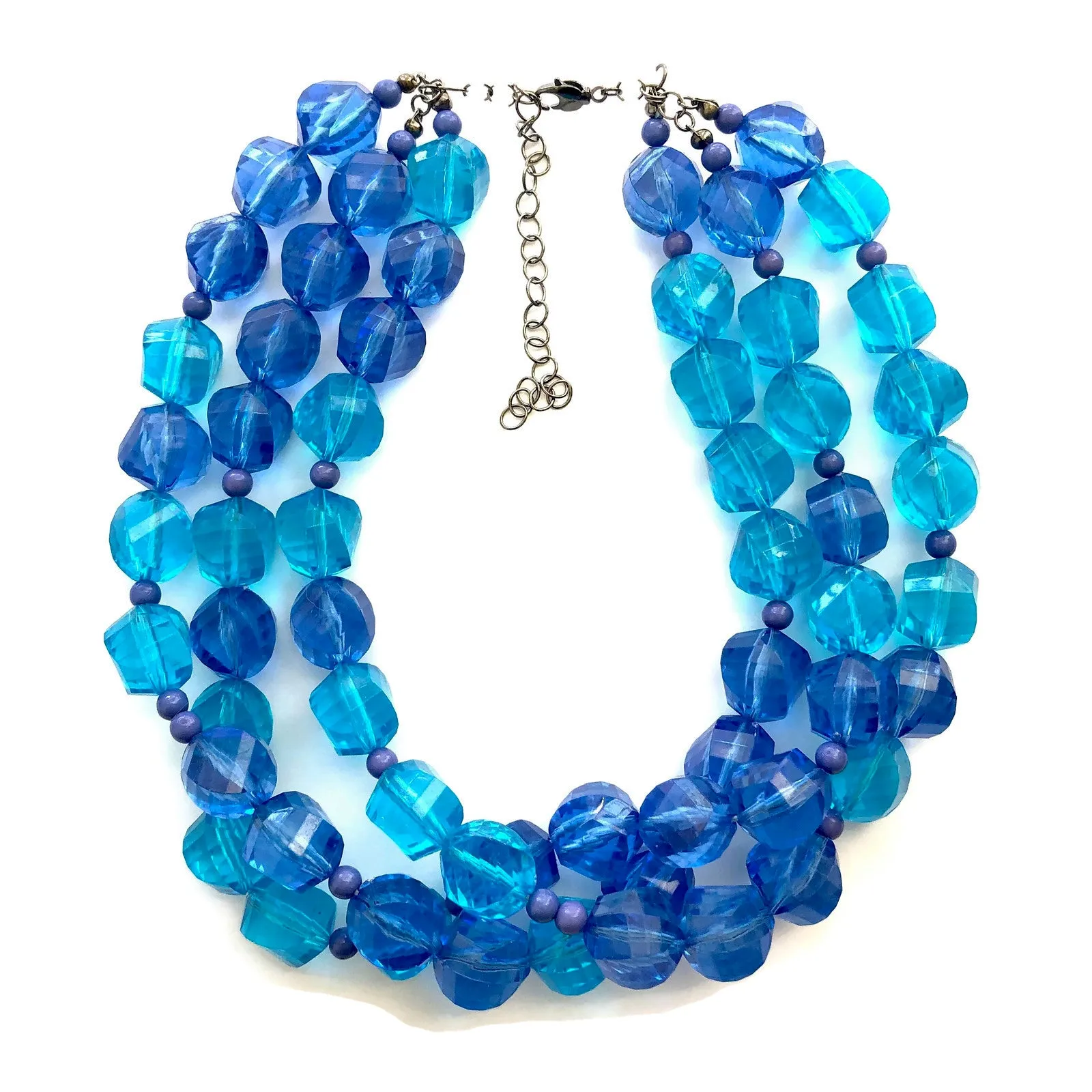 Mermaid Blue Beaded Multi Strand Morgan Necklace