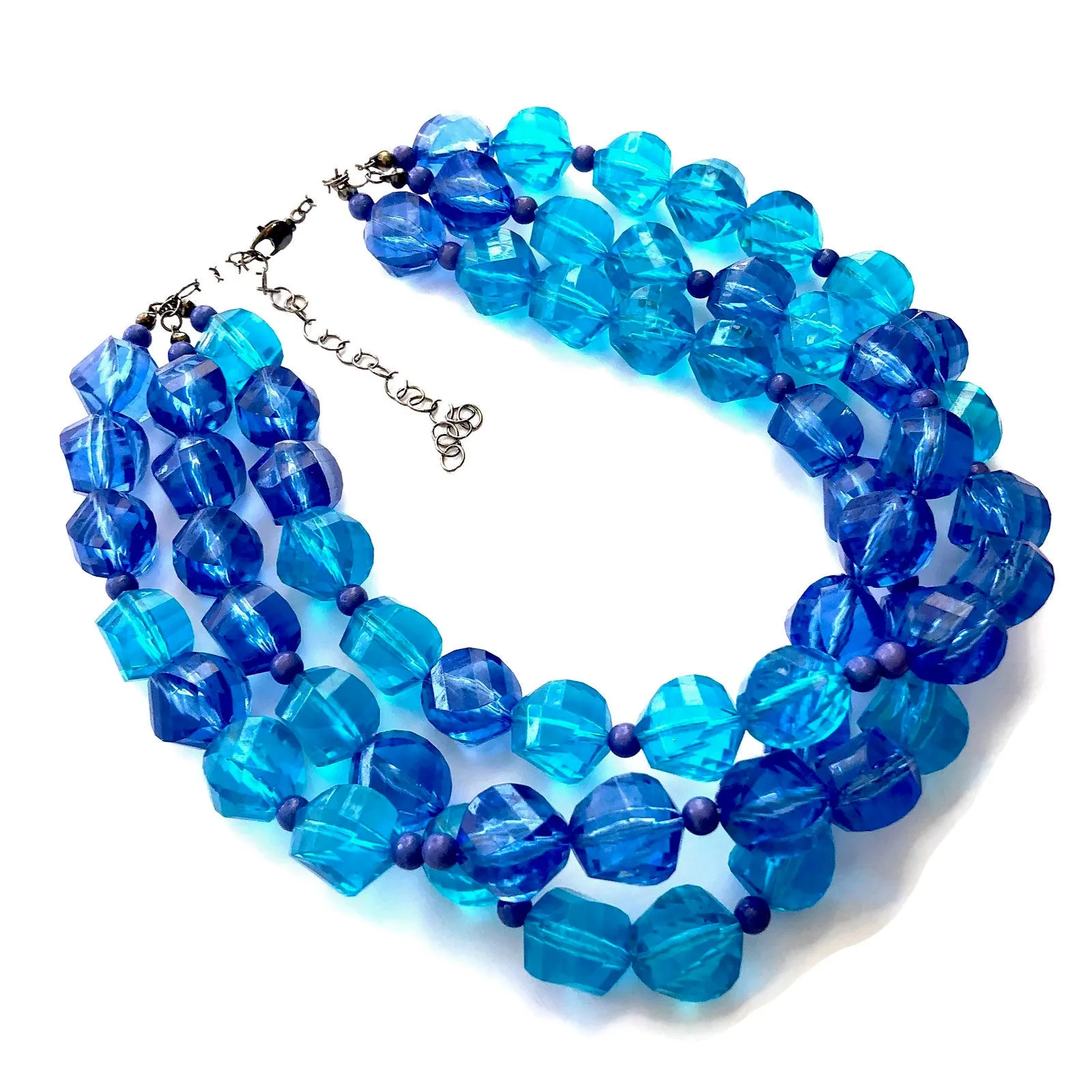 Mermaid Blue Beaded Multi Strand Morgan Necklace