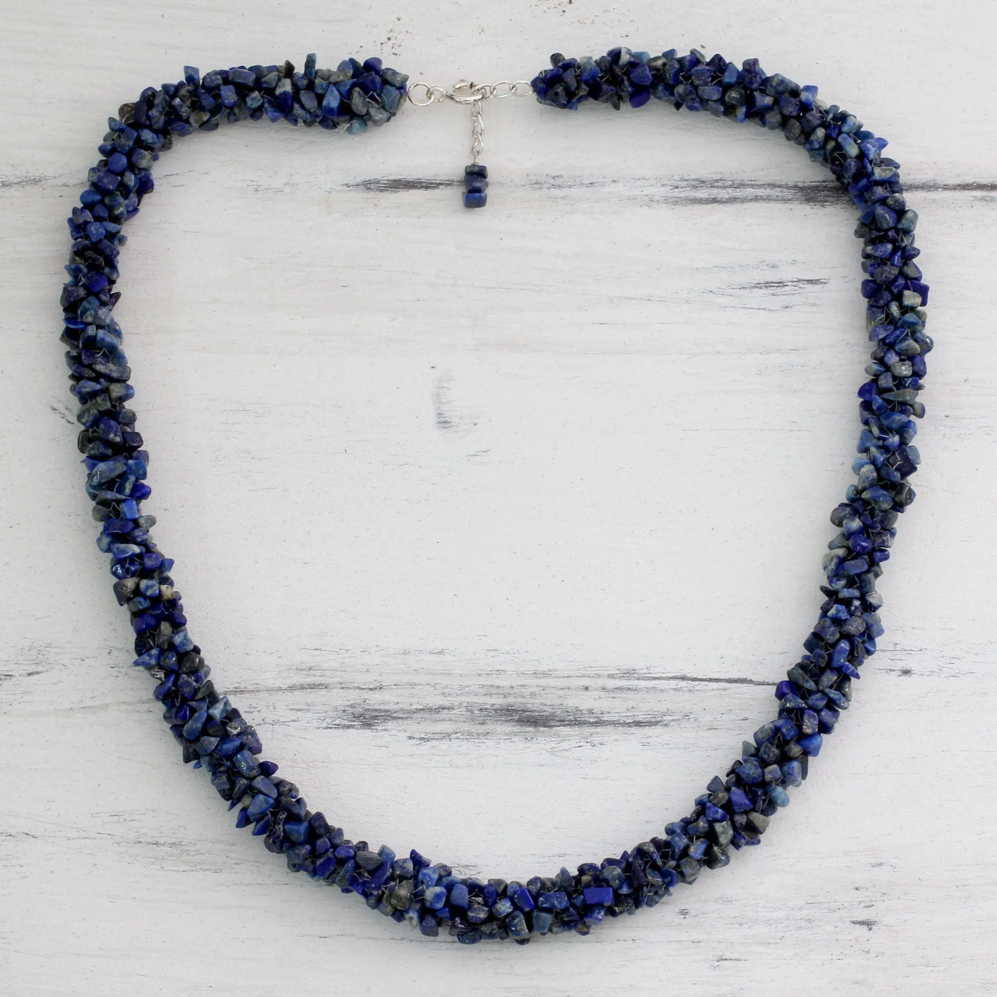 Mermaid Song Lapis Lazuli Artisan Crafted Beaded Necklace from India