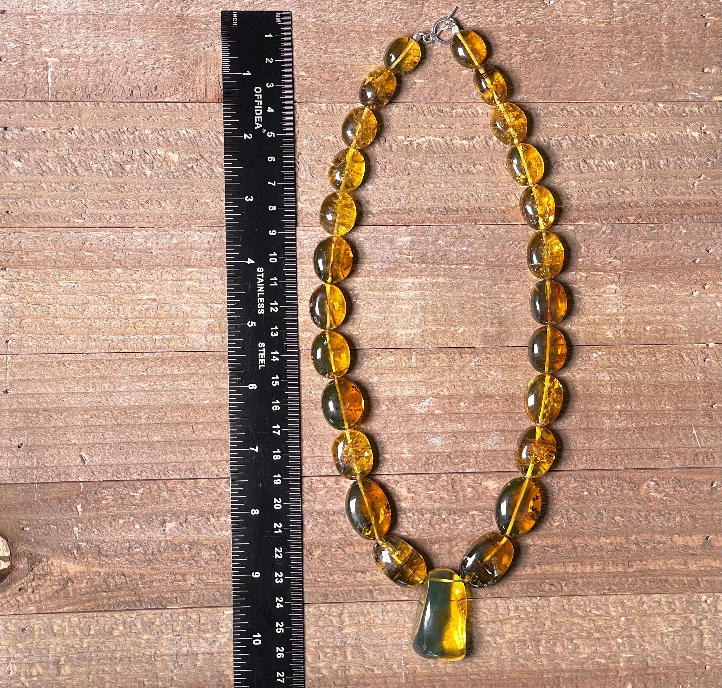 Mexican AMBER Crystal Necklace - Beaded Necklace, Handmade Jewelry, Healing Crystals and Stones, 48566