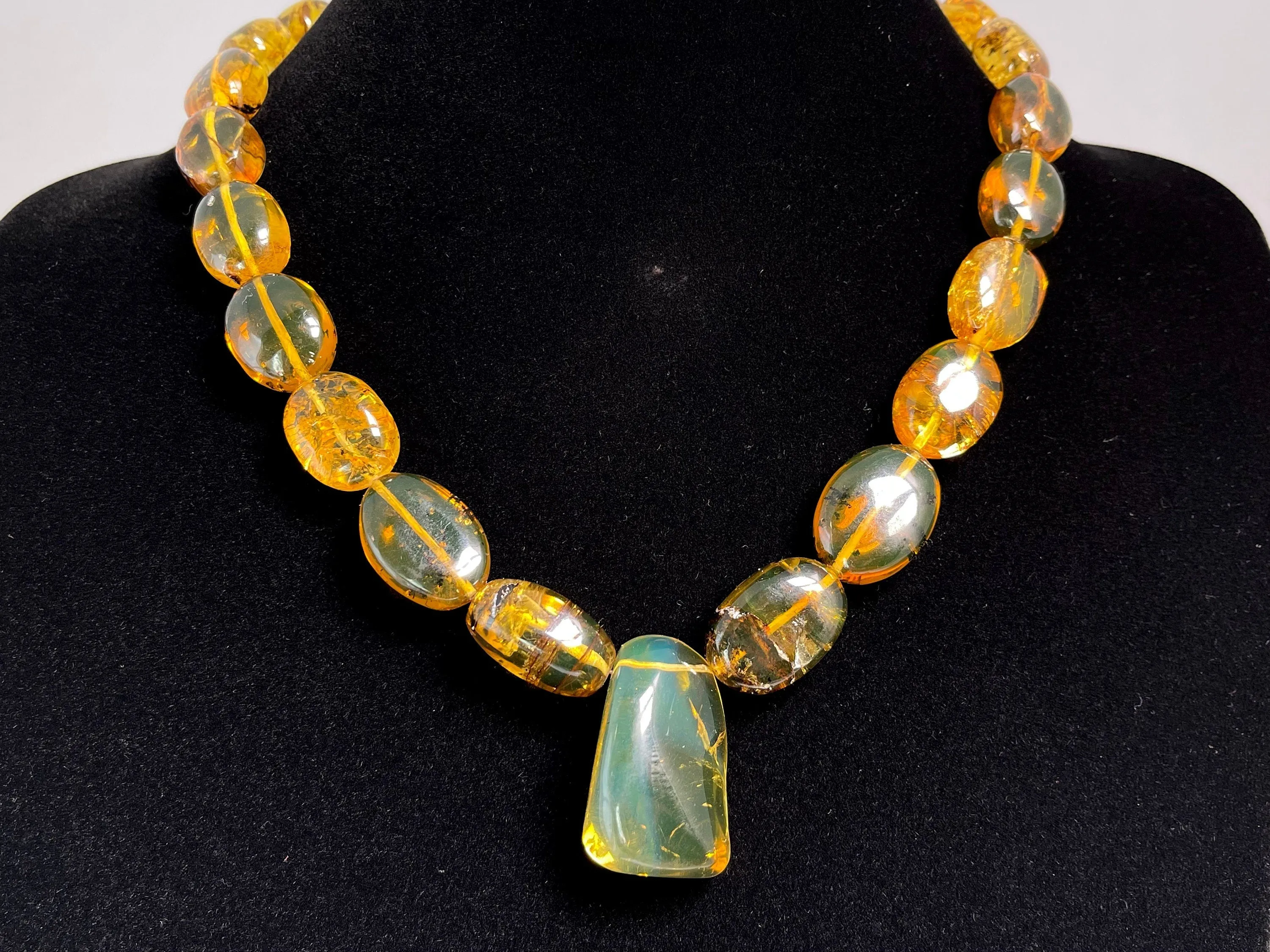 Mexican AMBER Crystal Necklace - Beaded Necklace, Handmade Jewelry, Healing Crystals and Stones, 48566