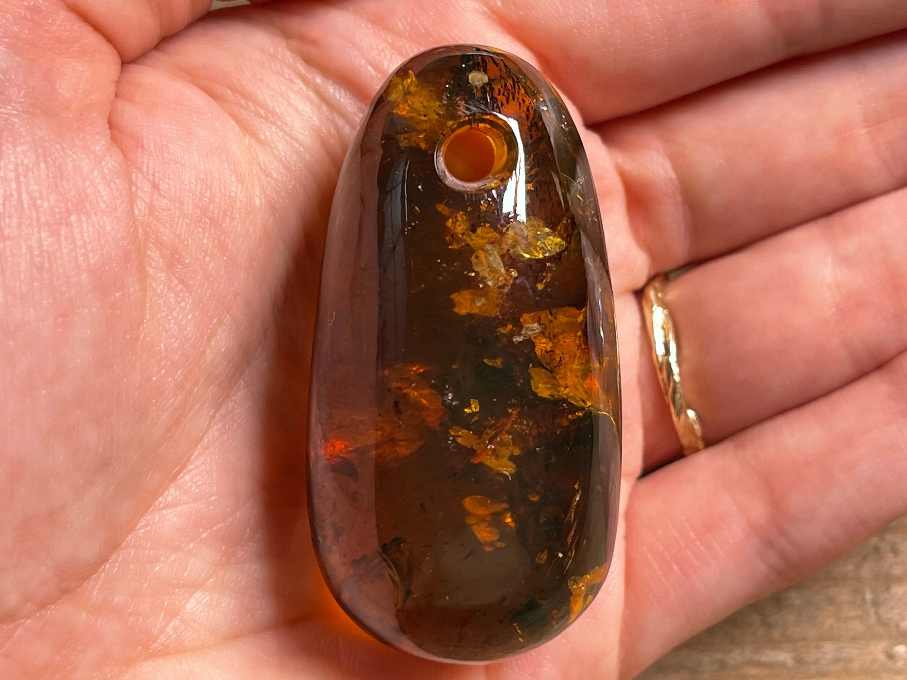 Mexican AMBER Crystal Pendant - Pendant Necklace, Handmade Jewelry, Healing Crystals and Stones, 48516