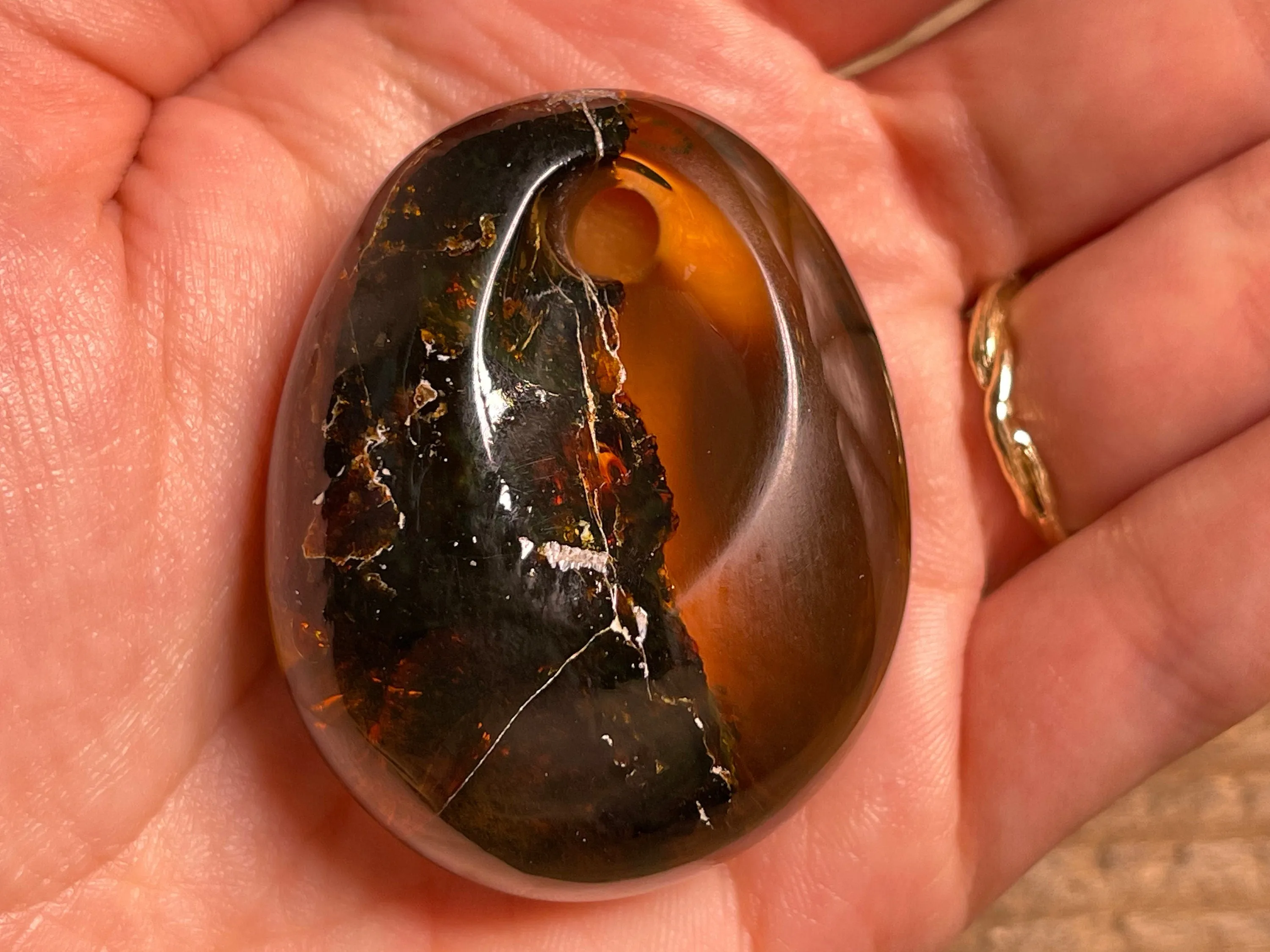 Mexican AMBER Crystal Pendant - Pendant Necklace, Handmade Jewelry, Healing Crystals and Stones, 48523