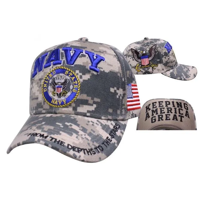 Military Digital Camo Ball Cap Navy Hat