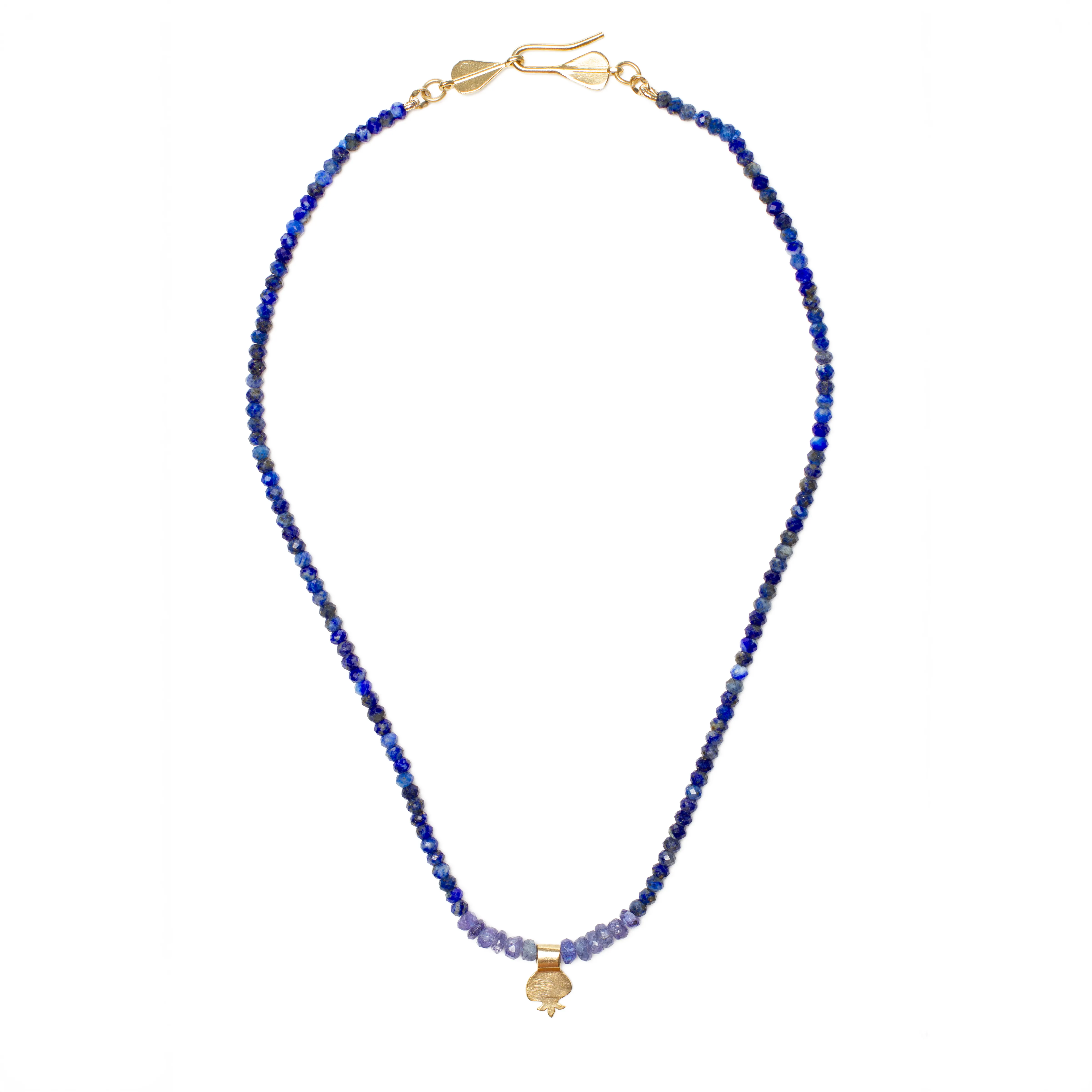 Mineral Chain with Pomegranate Drop charm in "Sapphire" *Custom*