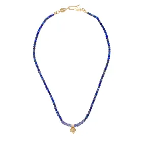 Mineral Chain with Pomegranate Drop charm in "Sapphire" *Custom*