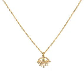 Mini All-Seeing Eye 14kt Gold Diamond Necklace