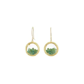 Mini Vermeil Emerald Shaker Earrings