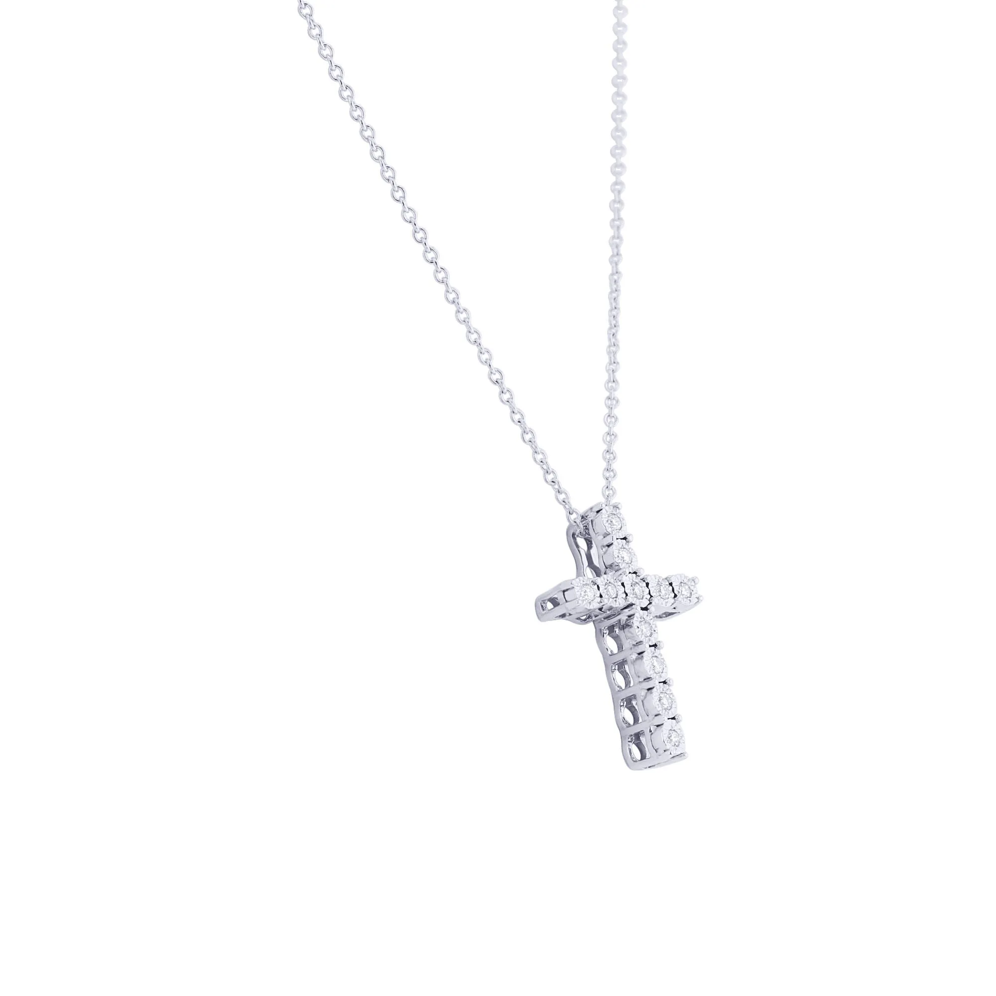 Mirage Diamond Cross Necklace 1/10ct