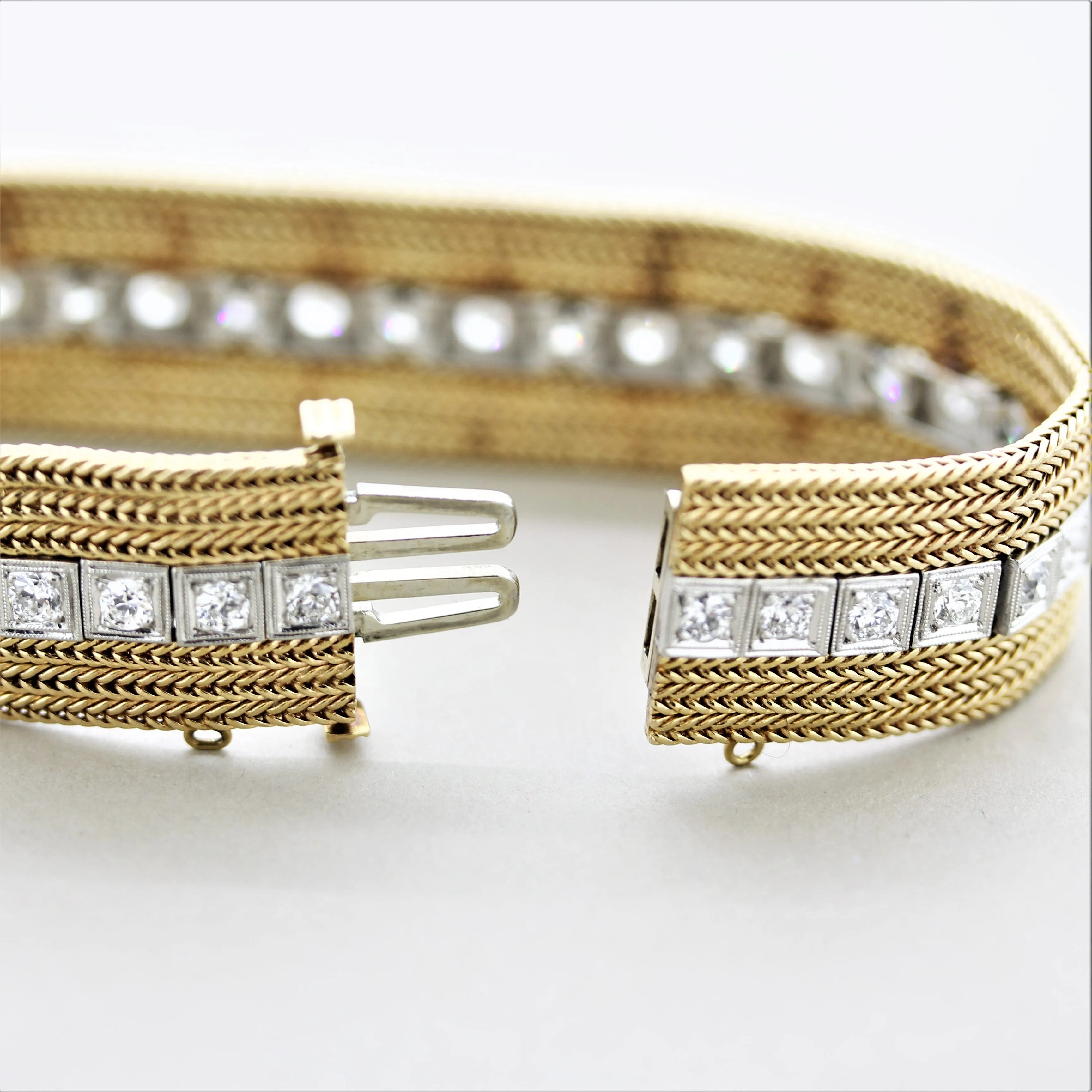 Mixed Antique Diamond Platinum & Gold Bracelet