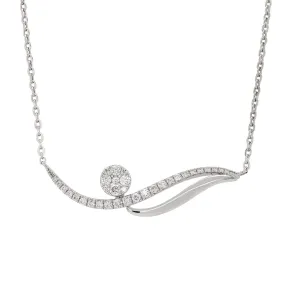 MODERN WHITE GOLD AND DIAMOND PENDANT,  .43 CT TW