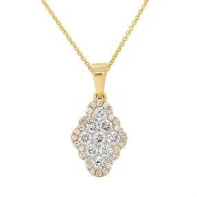 MODERN YELLOW GOLD NECKLACE WITH 37 DIAMONDS, .46 CT TW