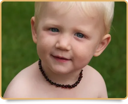 Momma Goose Amber Teething Necklace-Raw Lemon & Rose Quartz