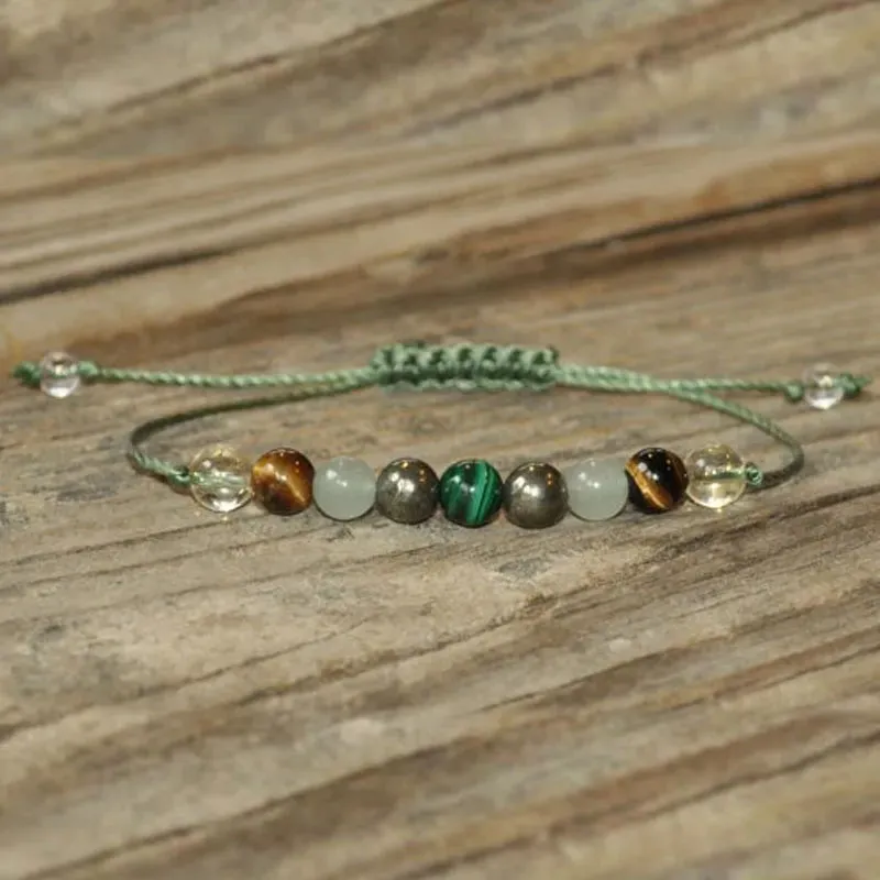 Money Maker  Malachite  Pyrite  Aventurine Tiger Eye Citrine Meditation Bracelet Yoga Bracelet