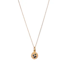 Montana Sapphire Yellow Gold Necklace - "Sea Floor Medallion"